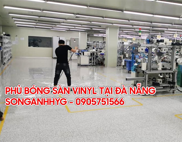 Phủ bóng sàn vinyl chống tĩnh điện tại Đà Nẵng