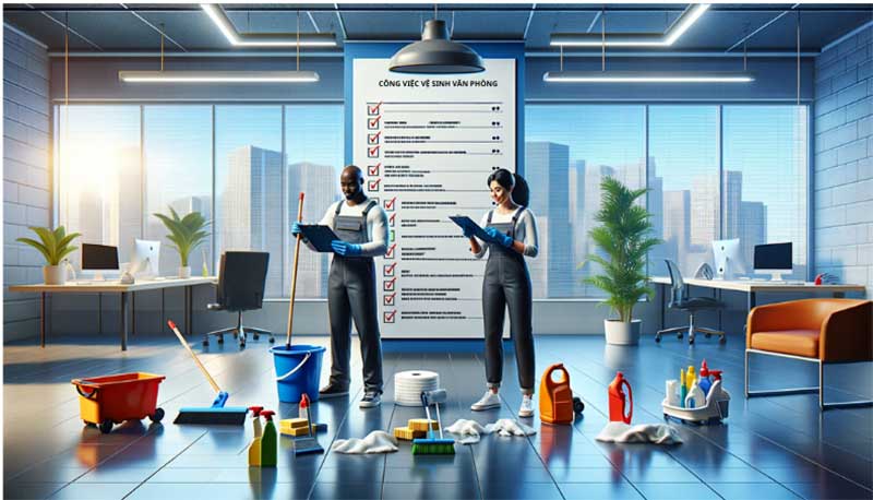 Danh sách chi tiết công việc vệ sinh văn phòng hàng ngày của nhân viên tạp vụ